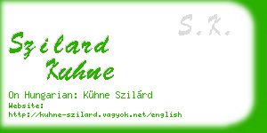 szilard kuhne business card